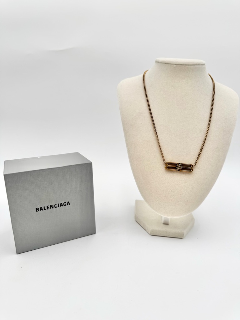 Balenciaga Gold BB Icon Necklace